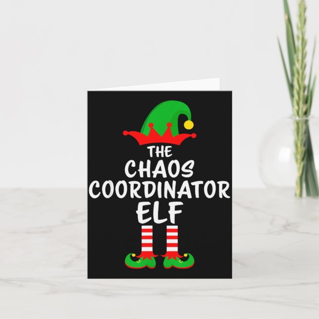 The Chaos Coordinator Elf Matching Family Christma Card (Front)