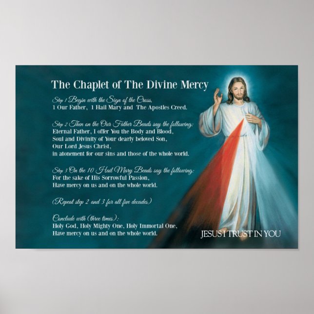 The CHAPLET of the DIVINE MERCY Prayer Poster (Front)