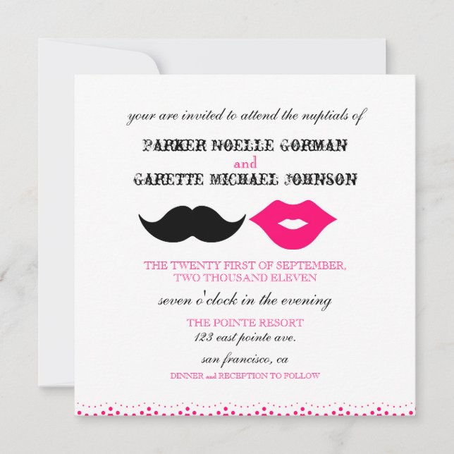 THE CHAPLIN - PINK INVITATION (Front)