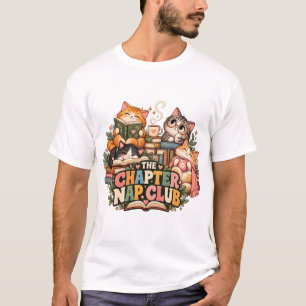 The Chapter Nap Club Cute Reading Cats Cozy Book  T-Shirt