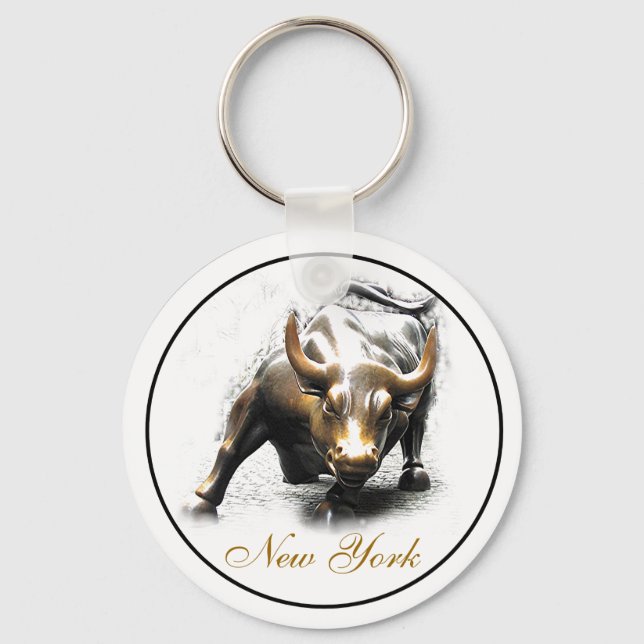 'The Charging Bull' - New York Key Ring (Front)