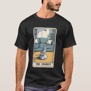 The Chariot Robot Vacuum Cleaner Cat Funny Tarot C T-Shirt
