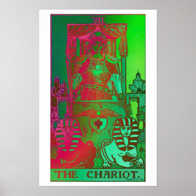 The Chariot Tarot Card Psychedelic Poster (Front)