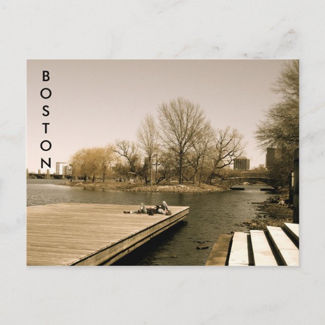 The Charles River Esplanade (sepia) Postcard (Front)