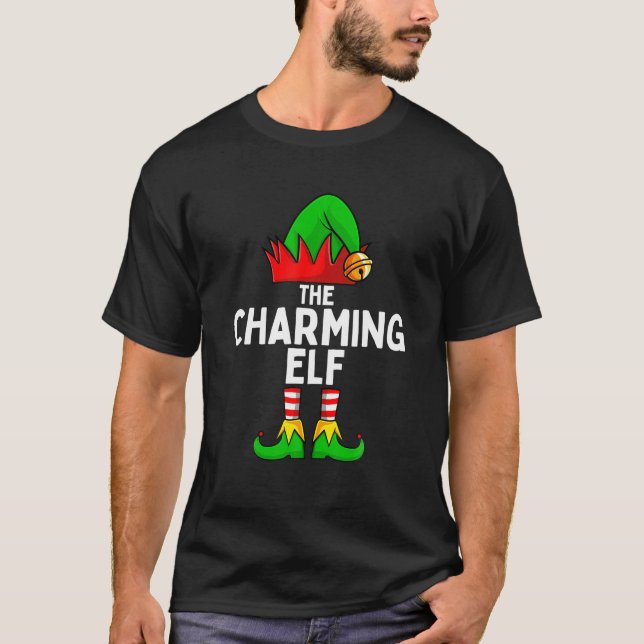 The Charming Elf Funny Christmas Matching Family T-Shirt (Front)