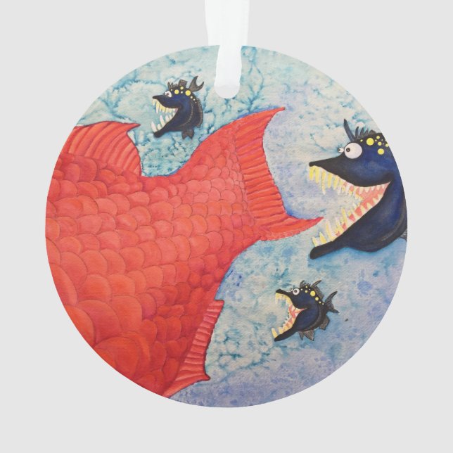 "The Chase" Fish with Attitude Ornament (Back)
