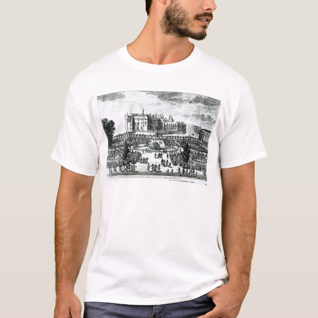 The Chateau de Chantilly and the gardens designed T-Shirt (Front)
