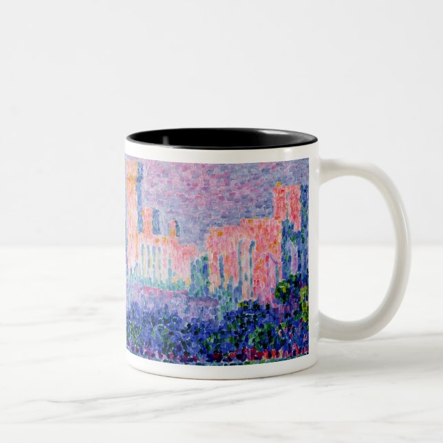 The Chateau des Papes, Avignon, 1900 Two-Tone Coffee Mug (Right)