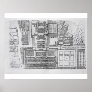 The Chateau, gardens and part of the park at Verne Poster