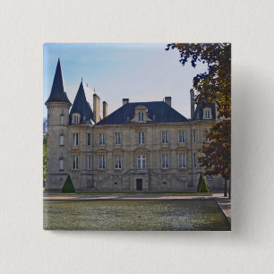 The Chateau Pichon Longueville Baron and pond 15 Cm Square Badge