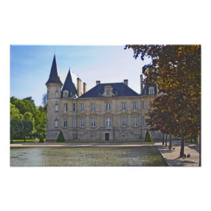 The Chateau Pichon Longueville Baron and pond Photo Print