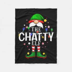 The Chatty Elf Christmas Family Pajama Party  Fleece Blanket