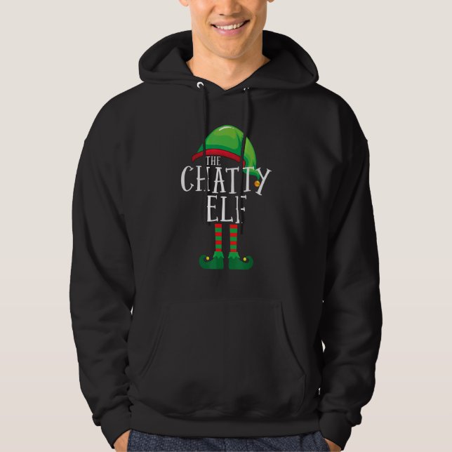The Chatty Elf Matching Family Group Pajama Christ Hoodie (Front)