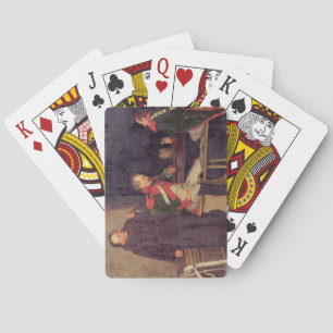 The Cheat (oil on canvas) (one of pair - See 19572 Playing Cards