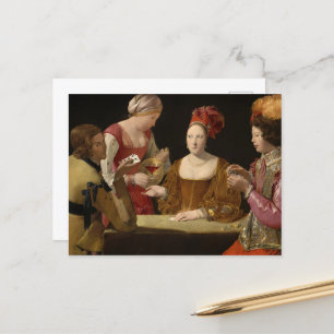 The Cheat with the Ace of Clubs by La Tour Postcard