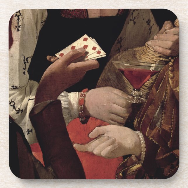 The Cheat with the Ace of Diamonds, detail of the Coaster (Front)