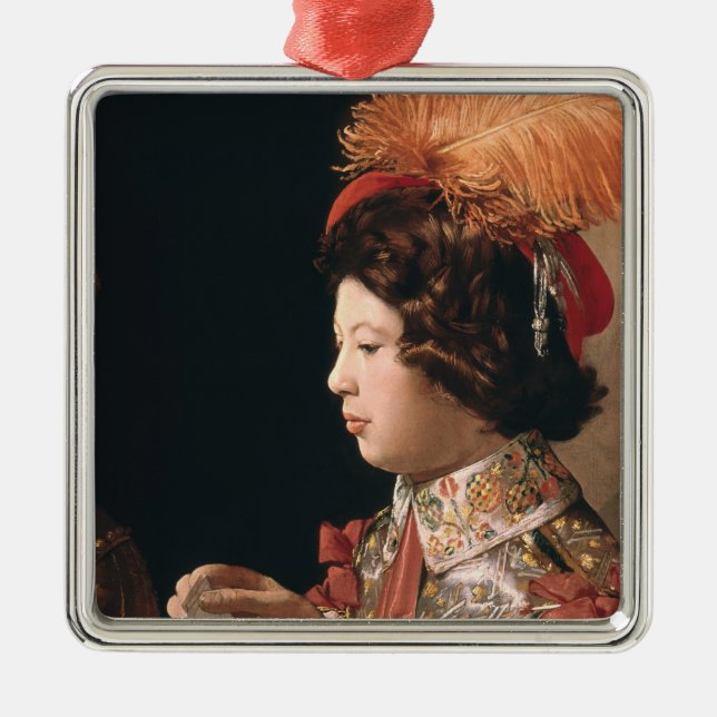 The Cheat with the Ace of Diamonds Metal Ornament (Front)