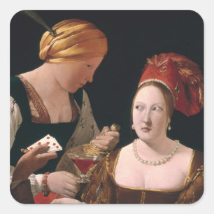 The Cheat with the Ace of Diamonds Square Sticker