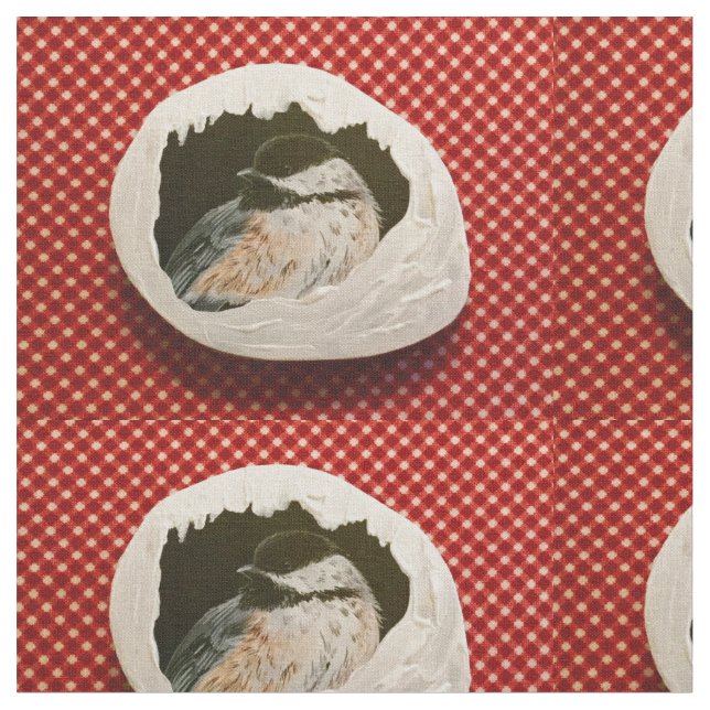 The Check Chickadee Fabric (Close Up)