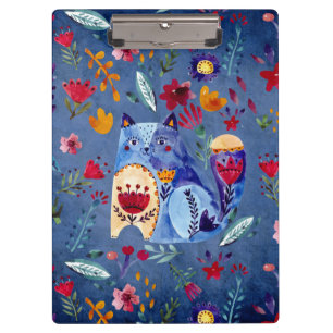 The Cheeky Cat in Flower Garden Clipboard