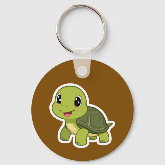 The Cheerful Turtle Who Never Rushed Key Ring (Front)
