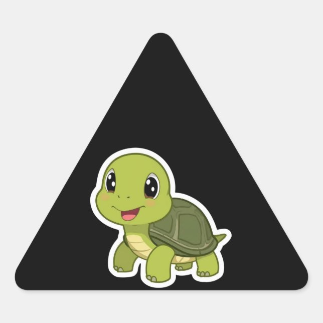 The Cheerful Turtle Who Never Rushed Triangle Sticker (Front)