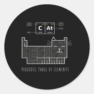 The Chemistry Cat, Periodic Table Of Elements Classic Round Sticker