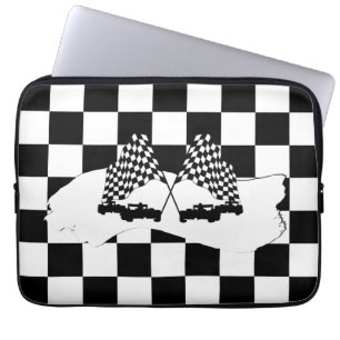 The Chequered Flag and Race Cars Laptop Sleeve