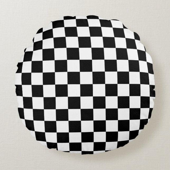 The Chequered Flag Round Cushion (Front)