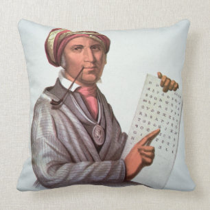 The Cherokee Scholar, Sequoyah (1776-1843) (colour Cushion