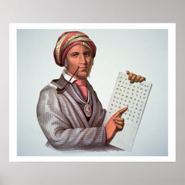 The Cherokee Scholar, Sequoyah (1776-1843) (colour Poster (Front)