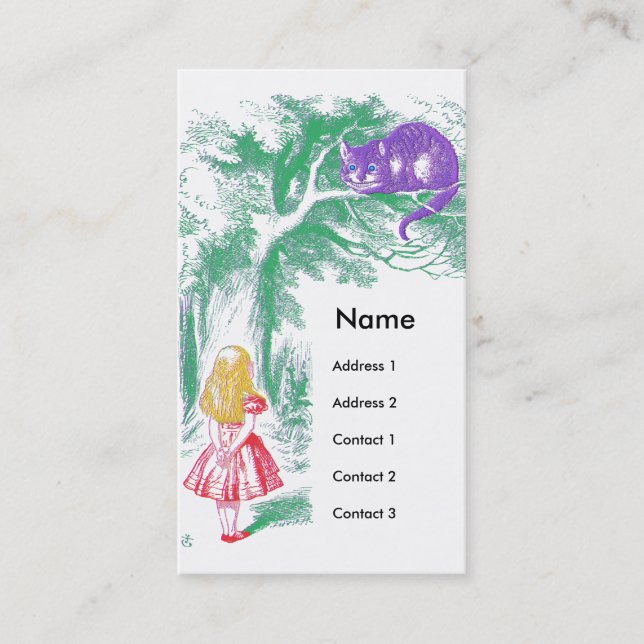 "The Cheshire Cat" from "Alice in Wonderland" Business Card (Front)