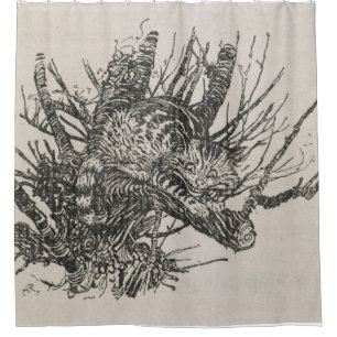 The Cheshire Cat in a tree Arthur Rackham Shower Curtain