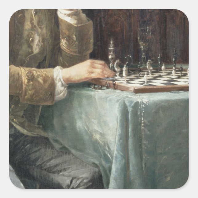 The Chess Players, 1887 Square Sticker (Front)