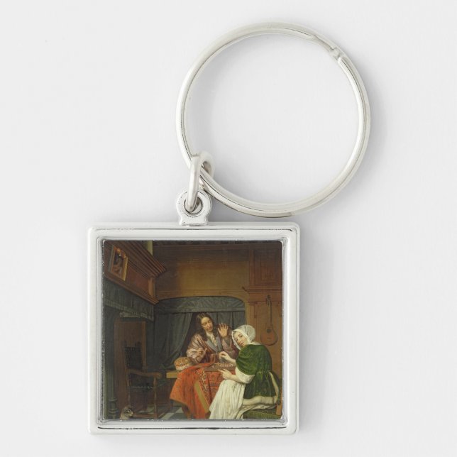 The Chess Players, c.1670 Key Ring (Front)
