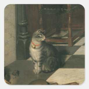 The Chess Players, c.1670 Square Sticker