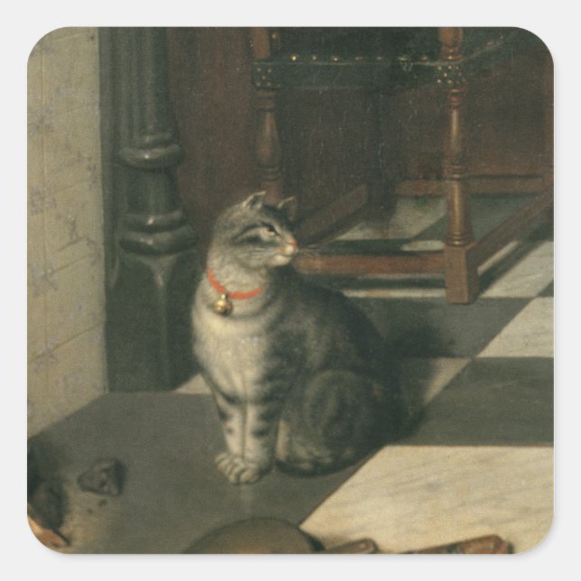 The Chess Players, c.1670 Square Sticker (Front)