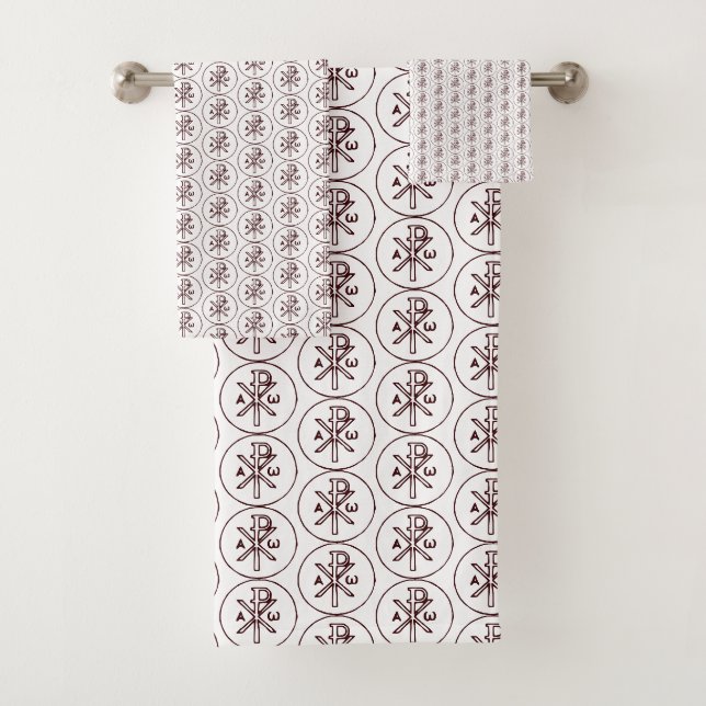 The Chi-Rho Christogram symbol  Bath Towel Set (Insitu)