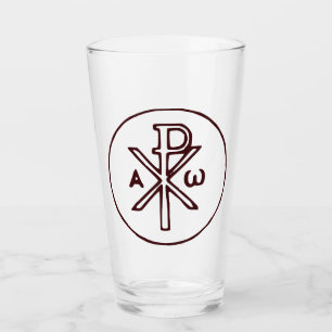 The Chi-Rho Christogram symbol Glass