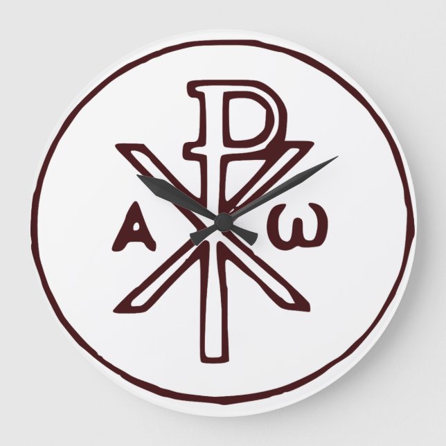 The Chi-Rho Christogram symbol  Large Clock (Front)