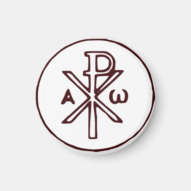 The Chi-Rho Christogram symbol  Magnet (Front)