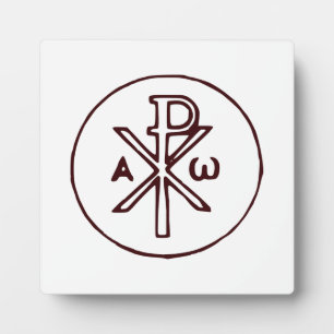 The Chi-Rho Christogram symbol  Plaque