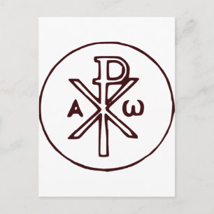 The Chi-Rho Christogram symbol Postcard