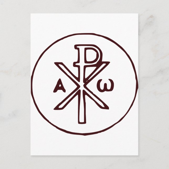 The Chi-Rho Christogram symbol  Postcard (Front)