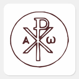 The Chi-Rho Christogram symbol  Square Sticker