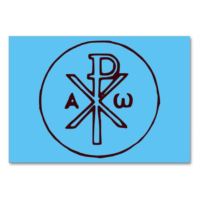The Chi-Rho Christogram symbol  Table Number (Front)