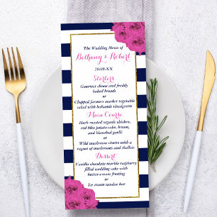 The Chic Modern Luxe Wedding Collection Pink Roses Menu