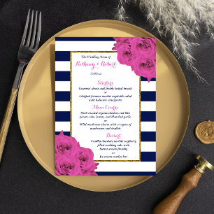 The Chic Modern Luxe Wedding Collection Pink Roses Menu