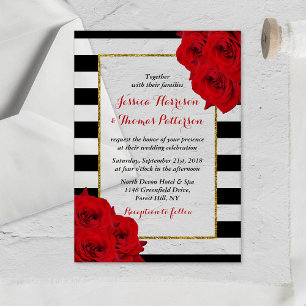 The Chic Modern Luxe Wedding Collection- Red Roses Acrylic Invitations