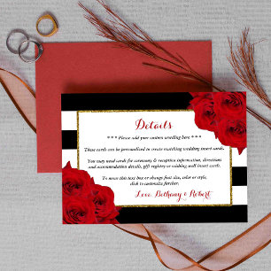 The Chic Modern Luxe Wedding Collection- Red Roses Enclosure Card